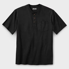 Men's Longtail T Relaxed Fit Short Sleeve Pocket Henley