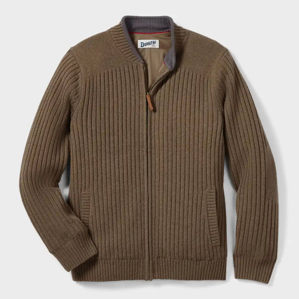 Men's Shetland Wool Windproof Zip Sweater